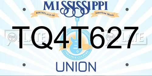 TQ4T627 Mississippi License Plate