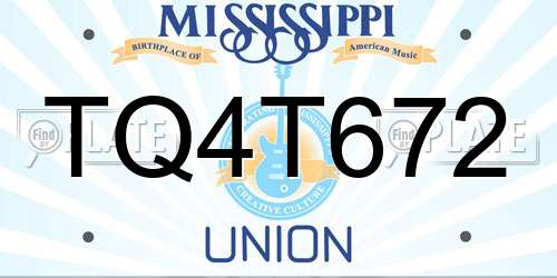 TQ4T672 Mississippi License Plate