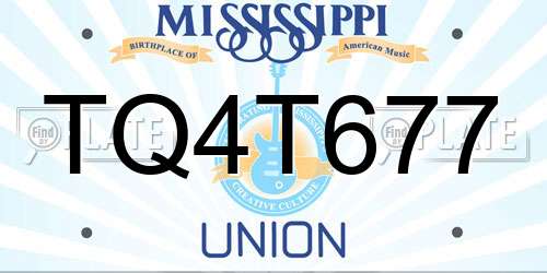 TQ4T677 Mississippi License Plate