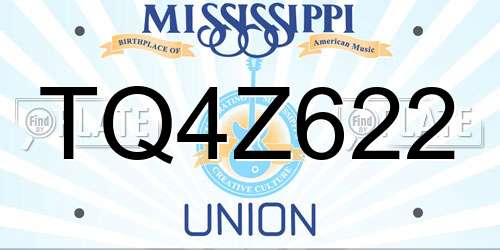 TQ4Z622 Mississippi License Plate