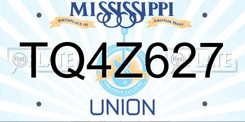 TQ4Z627 Mississippi License Plate