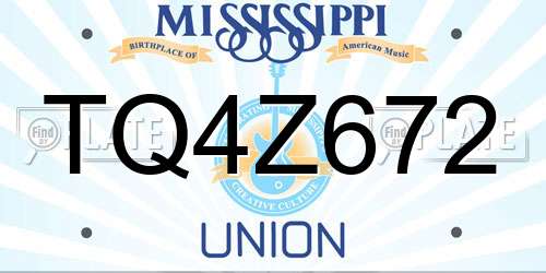 TQ4Z672 Mississippi License Plate