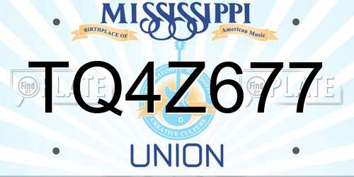 TQ4Z677 Mississippi License Plate