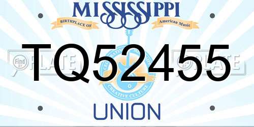 TQ52455 Mississippi License Plate
