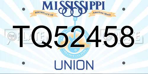 TQ52458 Mississippi License Plate