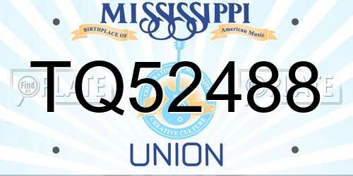 TQ52488 Mississippi License Plate