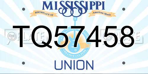 TQ57458 Mississippi License Plate