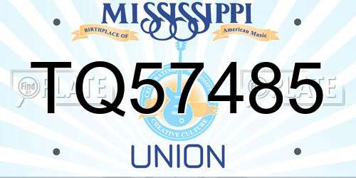 TQ57485 Mississippi License Plate