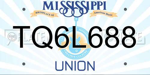 TQ6L688 Mississippi License Plate