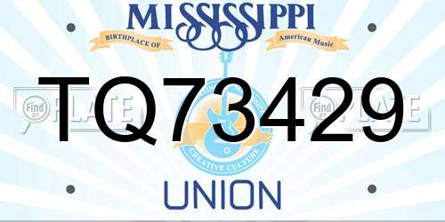 TQ73429 Mississippi License Plate