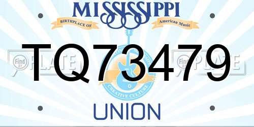 TQ73479 Mississippi License Plate