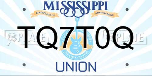 TQ7T0Q Mississippi License Plate