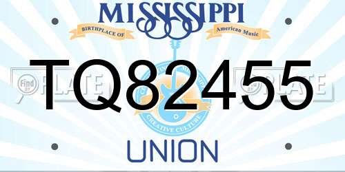 TQ82455 Mississippi License Plate