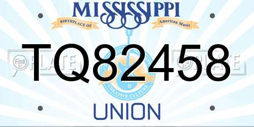TQ82458 Mississippi License Plate