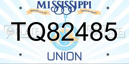 TQ82485 Mississippi License Plate