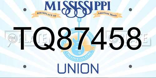 TQ87458 Mississippi License Plate