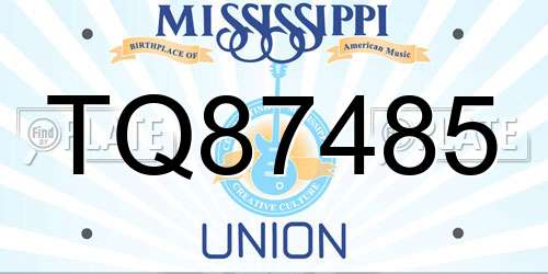TQ87485 Mississippi License Plate