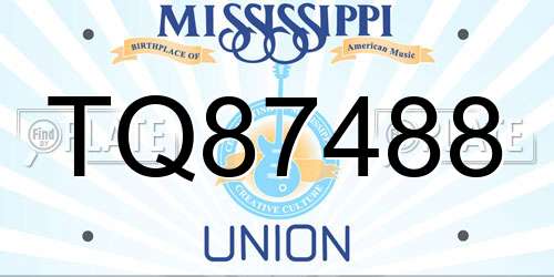 TQ87488 Mississippi License Plate