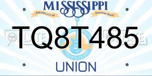 TQ8T485 Mississippi License Plate