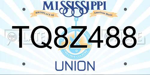 TQ8Z488 Mississippi License Plate