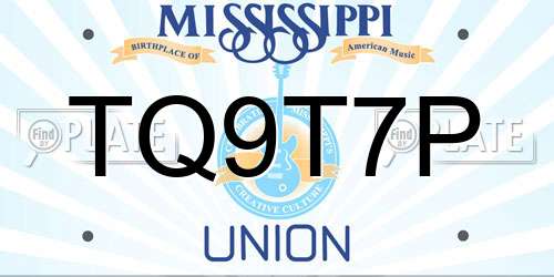TQ9T7P Mississippi License Plate