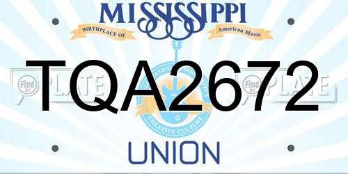 TQA2672 Mississippi License Plate