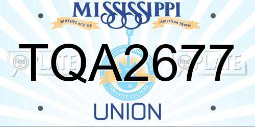 TQA2677 Mississippi License Plate