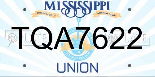 TQA7622 Mississippi License Plate
