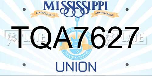 TQA7627 Mississippi License Plate