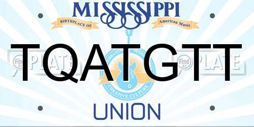 TQATGTT Mississippi License Plate