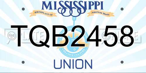 TQB2458 Mississippi License Plate