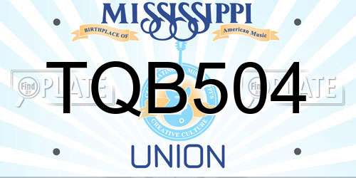TQB504 Mississippi License Plate