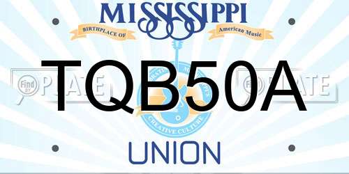 TQB50A Mississippi License Plate