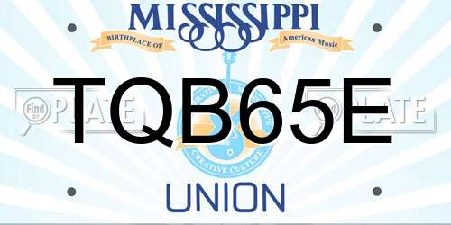 TQB65E Mississippi License Plate