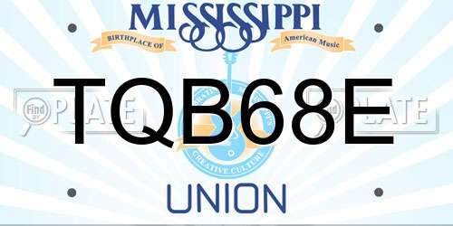 TQB68E Mississippi License Plate