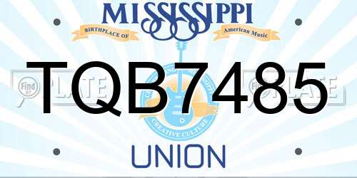 TQB7485 Mississippi License Plate