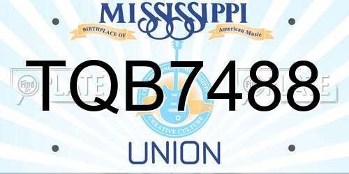 TQB7488 Mississippi License Plate