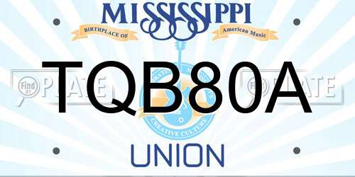 TQB80A Mississippi License Plate