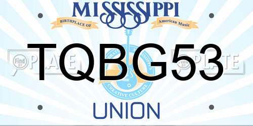TQBG53 Mississippi License Plate