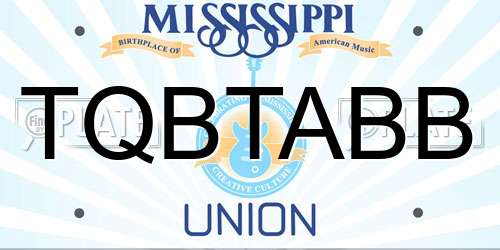 TQBTABB Mississippi License Plate