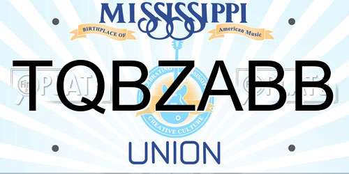 TQBZABB Mississippi License Plate