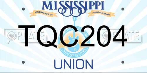 TQC204 Mississippi License Plate