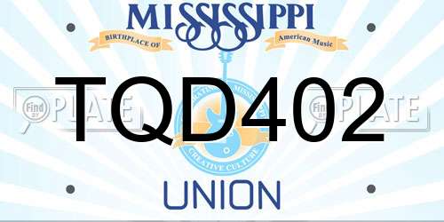 TQD402 Mississippi License Plate