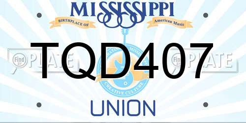 TQD407 Mississippi License Plate