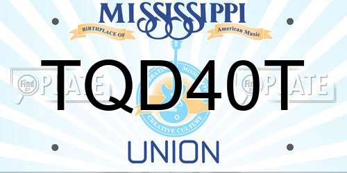 TQD40T Mississippi License Plate