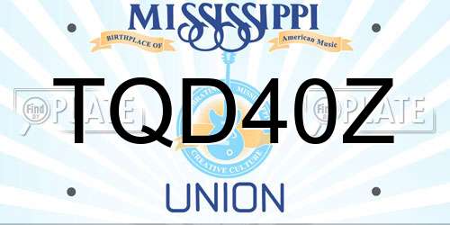 TQD40Z Mississippi License Plate