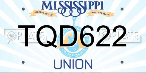 TQD622 Mississippi License Plate
