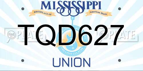 TQD627 Mississippi License Plate