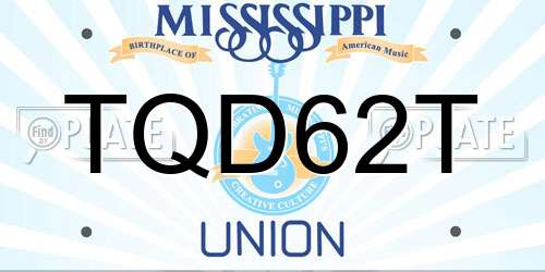 TQD62T Mississippi License Plate