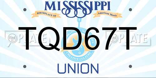 TQD67T Mississippi License Plate